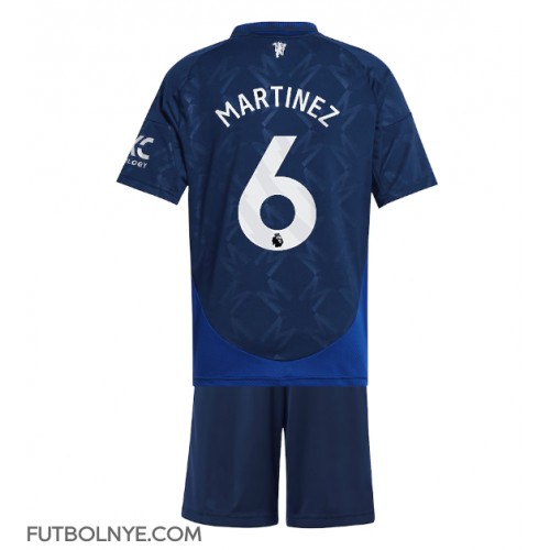 Camiseta Manchester United Lisandro Martinez #6 Visitante Equipación para niños 2024-25 manga corta (+ pantalones cortos)